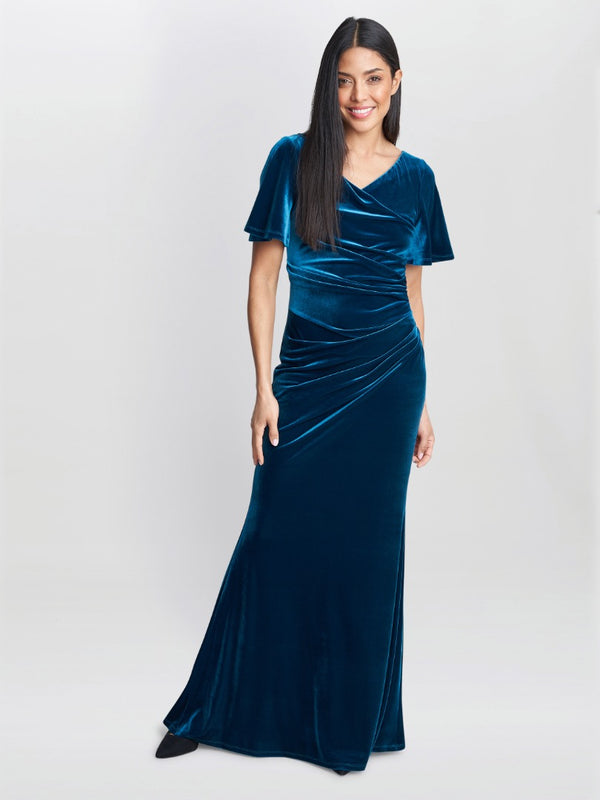 Minka Velvet Maxi Dress With Cowl Neck